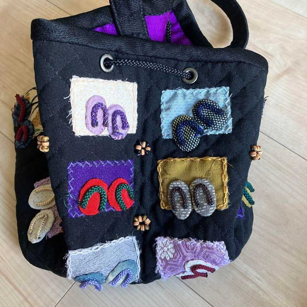 Patchwork bag made from vintage fabrics, kimono r… - image 7