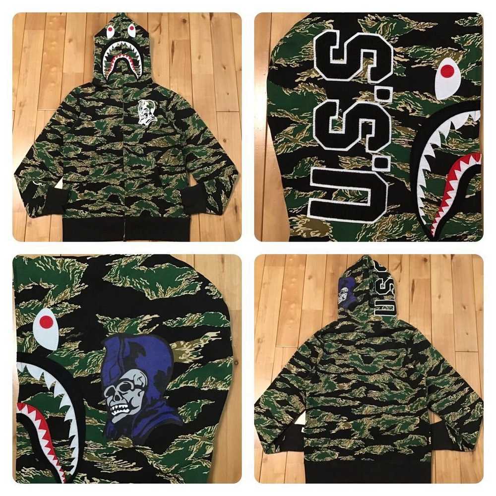 Bape URSUS BAPE Tiger camo shark full zip hoodie … - image 1