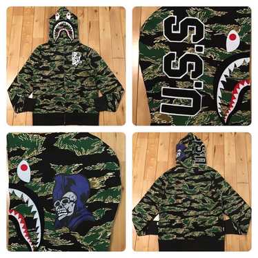 Bape URSUS BAPE Tiger camo shark full zip hoodie … - image 1