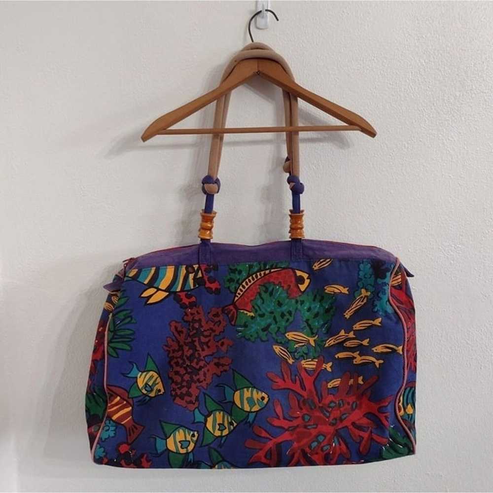 Vintage Sun N Sand Canvas Beach Duffel Tote Bag P… - image 2