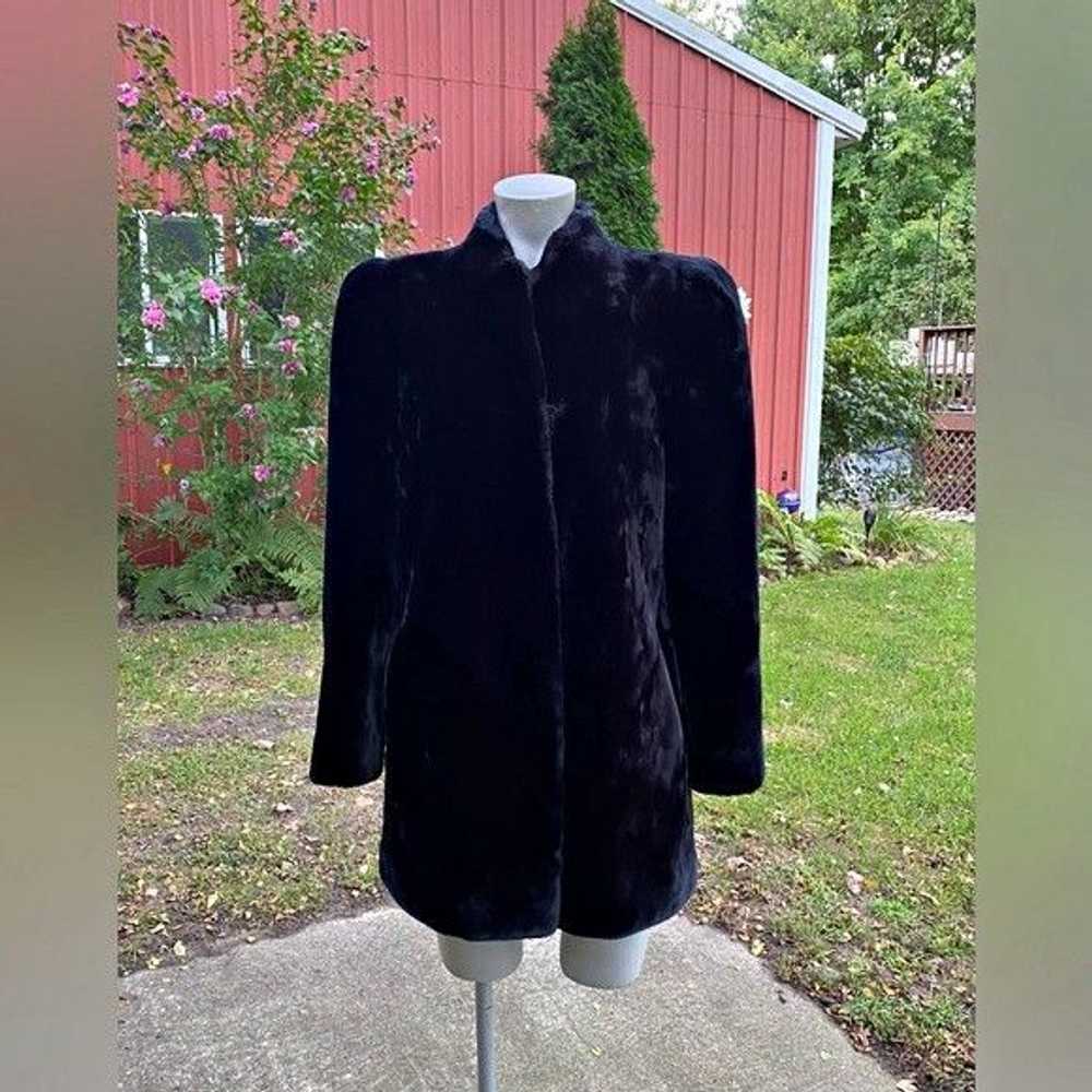 Vintage Vintage Sasson Black Faux Fur Mid-Length … - image 1