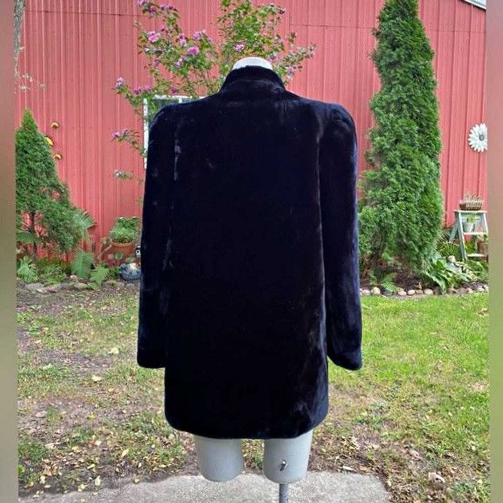 Vintage Vintage Sasson Black Faux Fur Mid-Length … - image 3