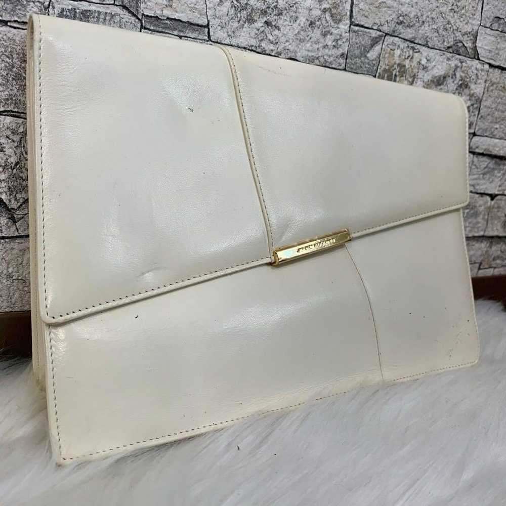 JUNKO KOSHINO Leather Second Bag Clutch Bag - image 2