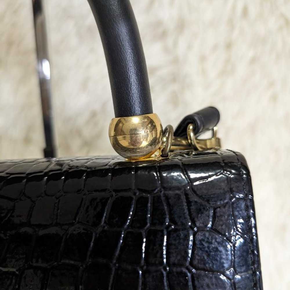 Shoulder bag black glossy soft 2WAY made in Japan. - image 10