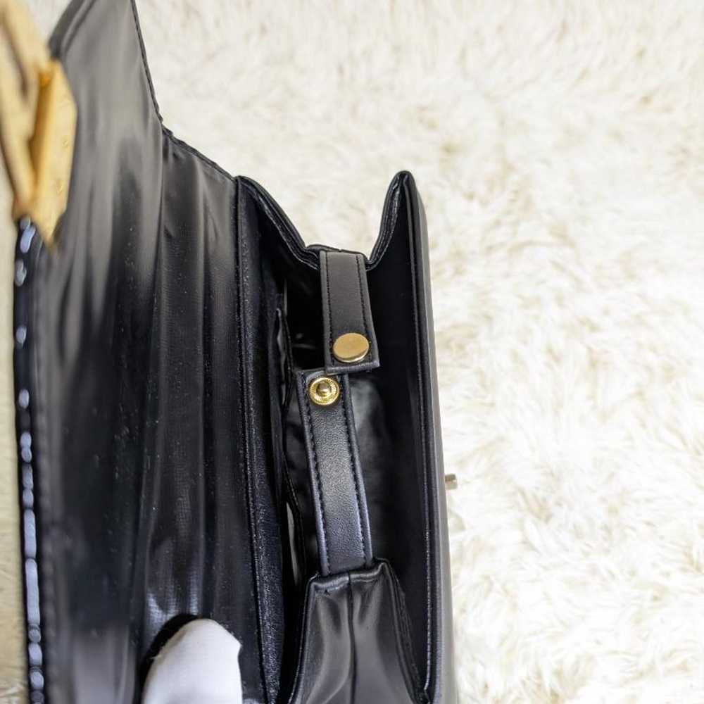 Shoulder bag black glossy soft 2WAY made in Japan. - image 12