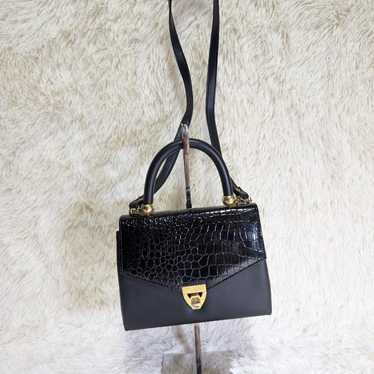 Shoulder bag black glossy soft 2WAY made in Japan. - image 1