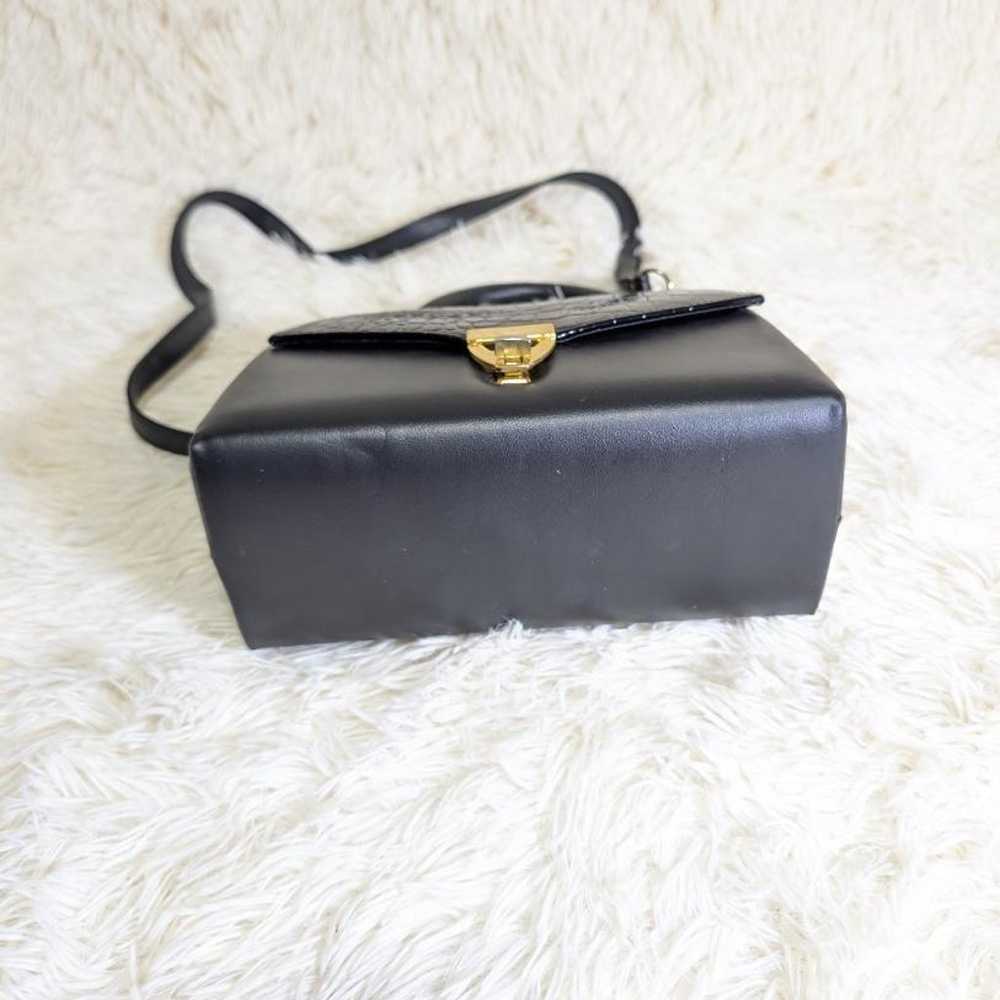 Shoulder bag black glossy soft 2WAY made in Japan. - image 6