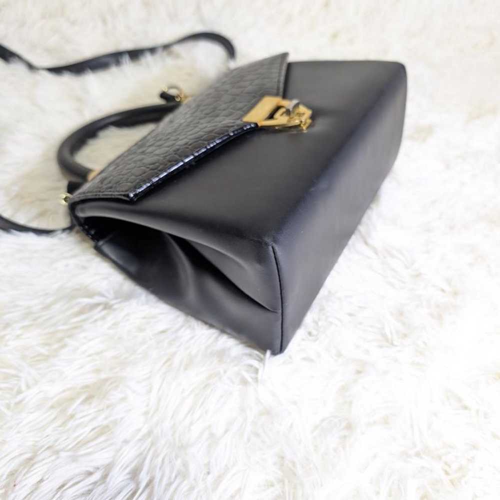 Shoulder bag black glossy soft 2WAY made in Japan. - image 7