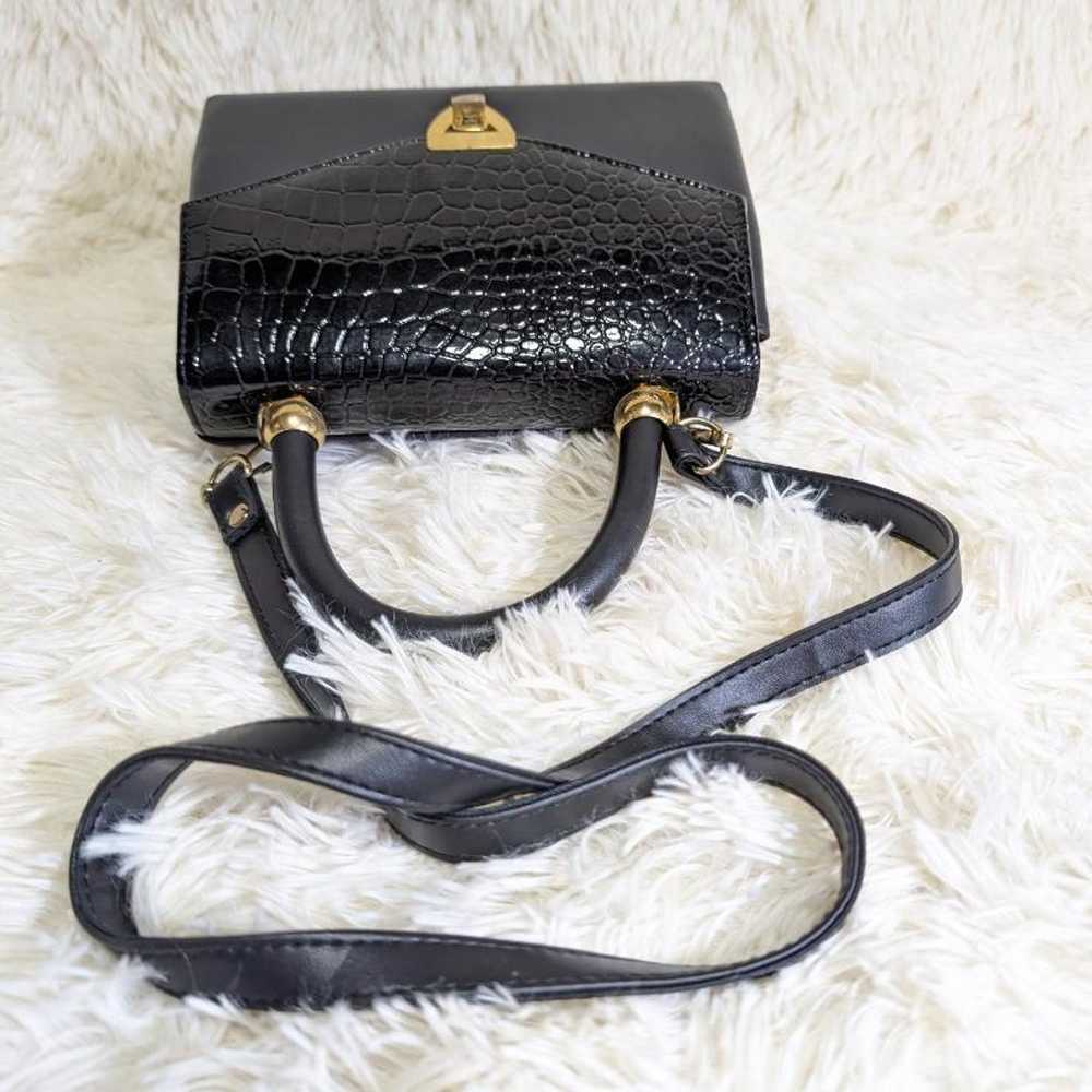 Shoulder bag black glossy soft 2WAY made in Japan. - image 8