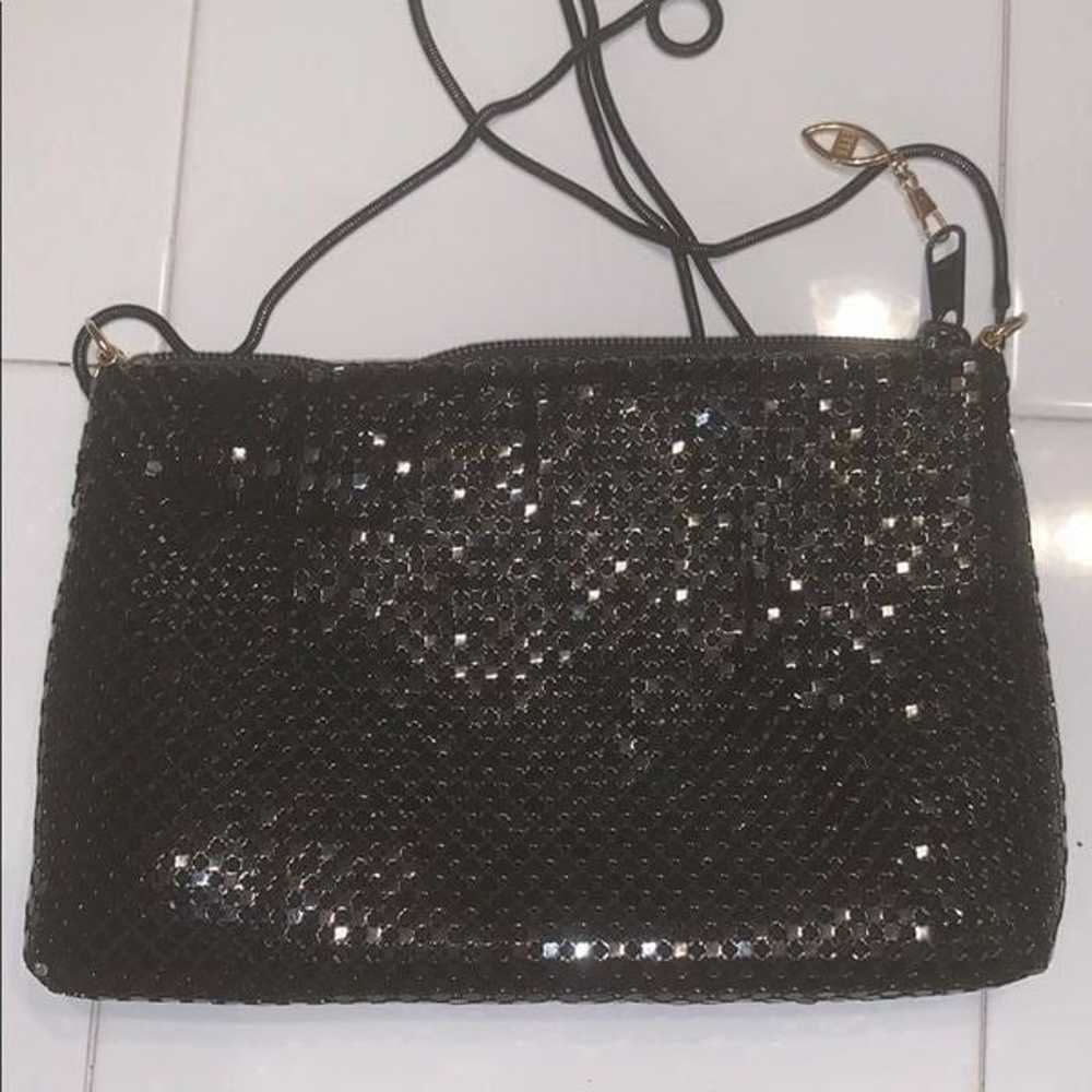 Vintage black and gold mesh purse with chain strap - image 3