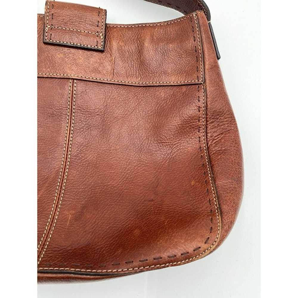 Vintage Fossil Brown Leather Shoulder Bag Purse H… - image 11