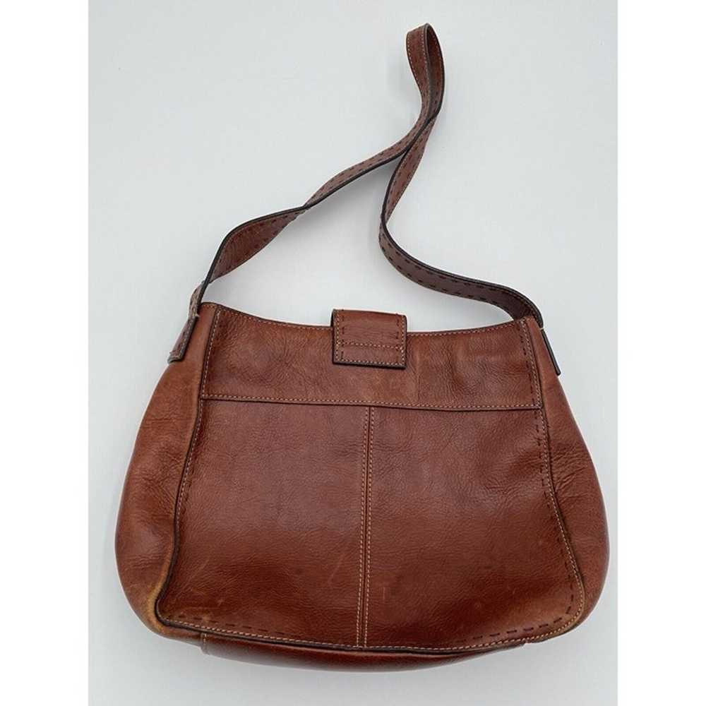 Vintage Fossil Brown Leather Shoulder Bag Purse H… - image 8