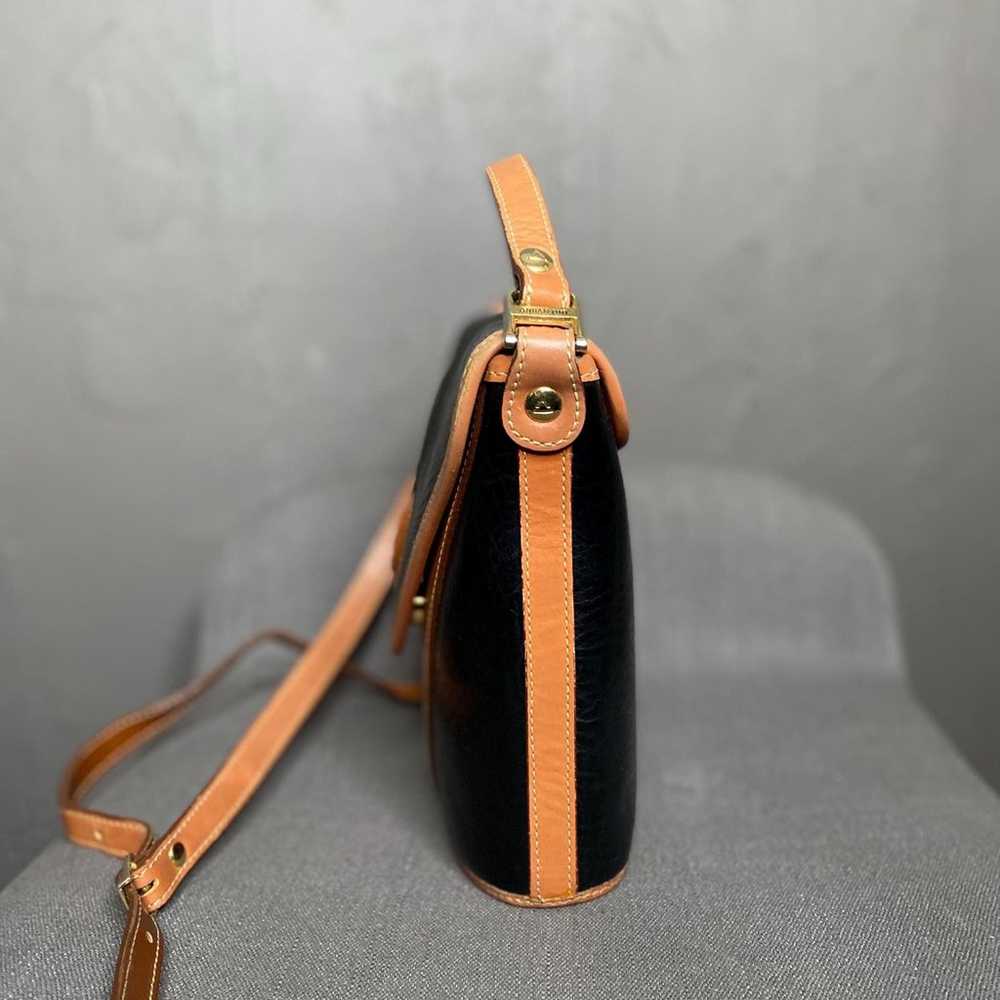 1990's Black and Brown Leather Crossbody Bag from… - image 2