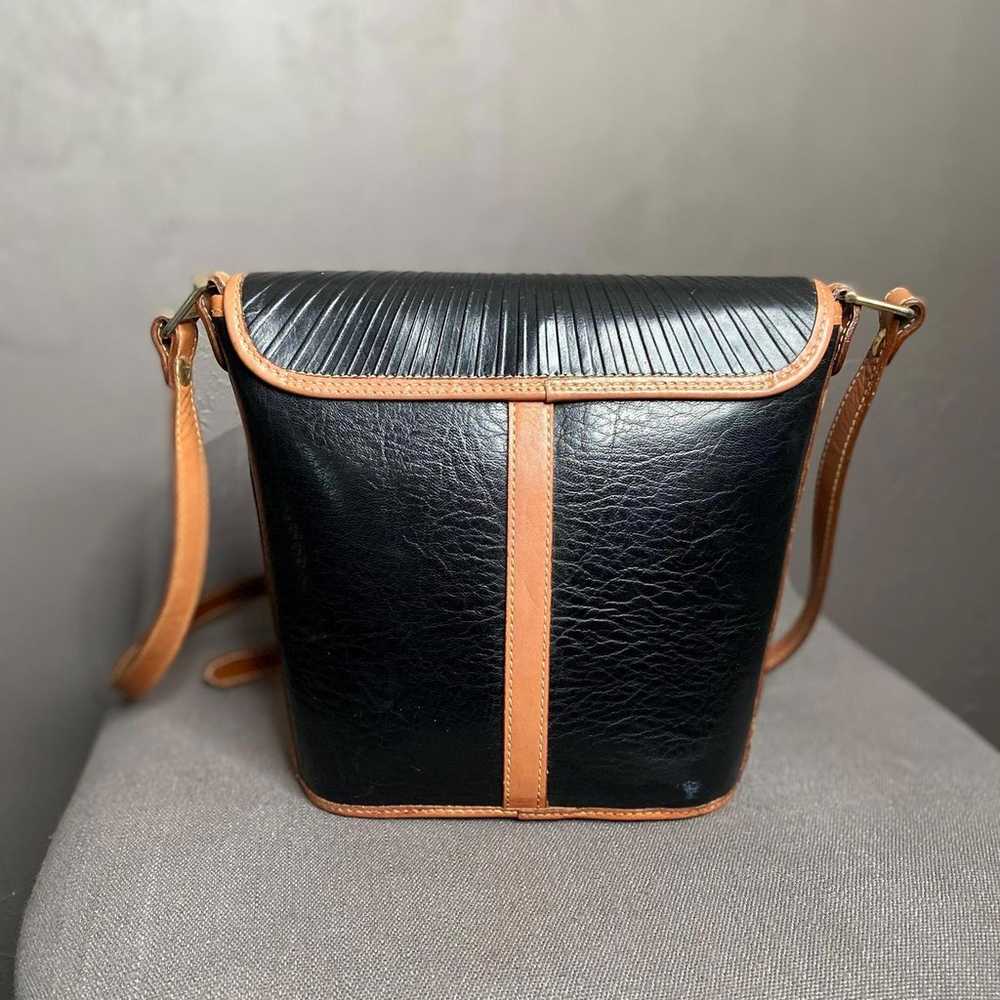 1990's Black and Brown Leather Crossbody Bag from… - image 4