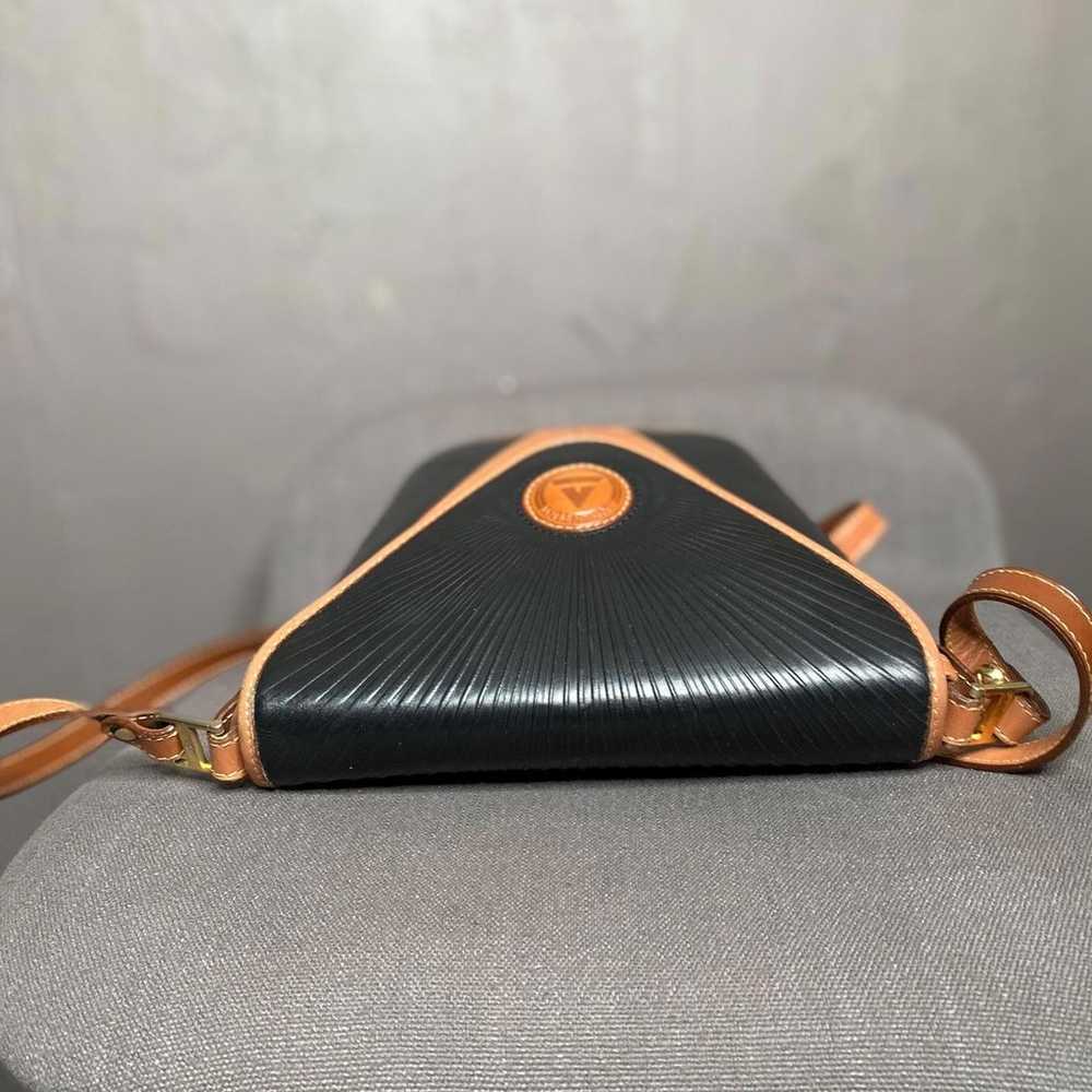 1990's Black and Brown Leather Crossbody Bag from… - image 6