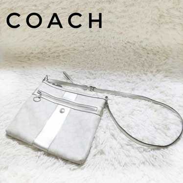 ■COACH■ Shoulder Bag Leather Signature Pattern PV… - image 1