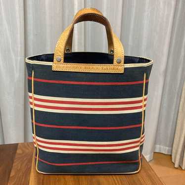 【Rare】Burberry Blue Label Logo Engraved Canvas Bag