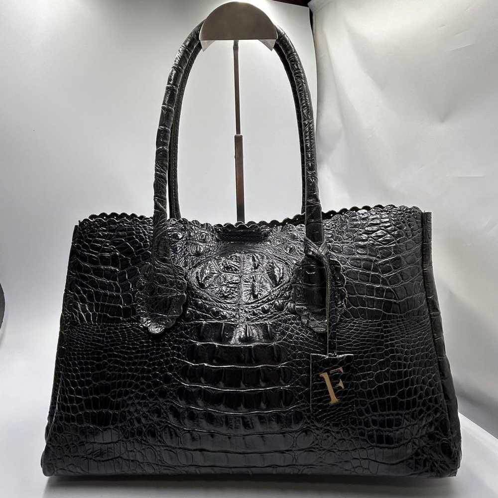 【Excellent Condition】FURLA Business Tote Bag Croc… - image 3