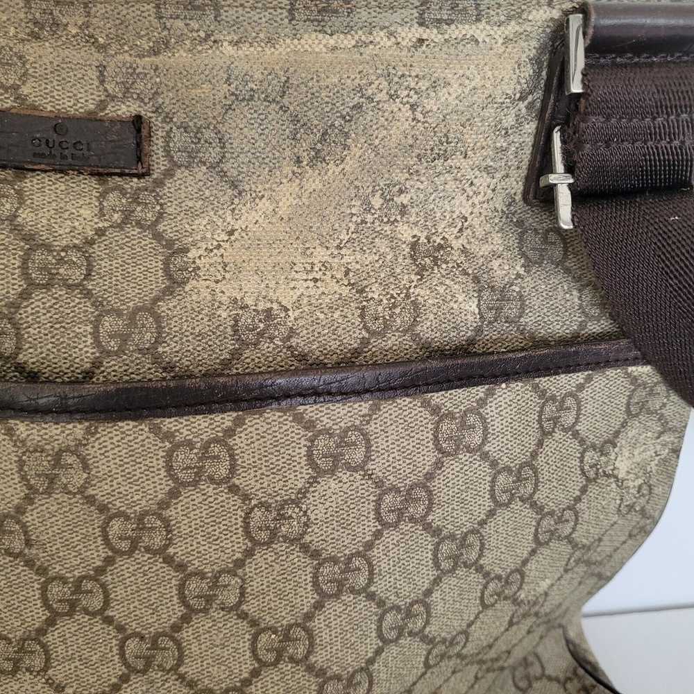 GUCCI GG Crossbody Shoulder Bag Gray Brown Canvas… - image 10