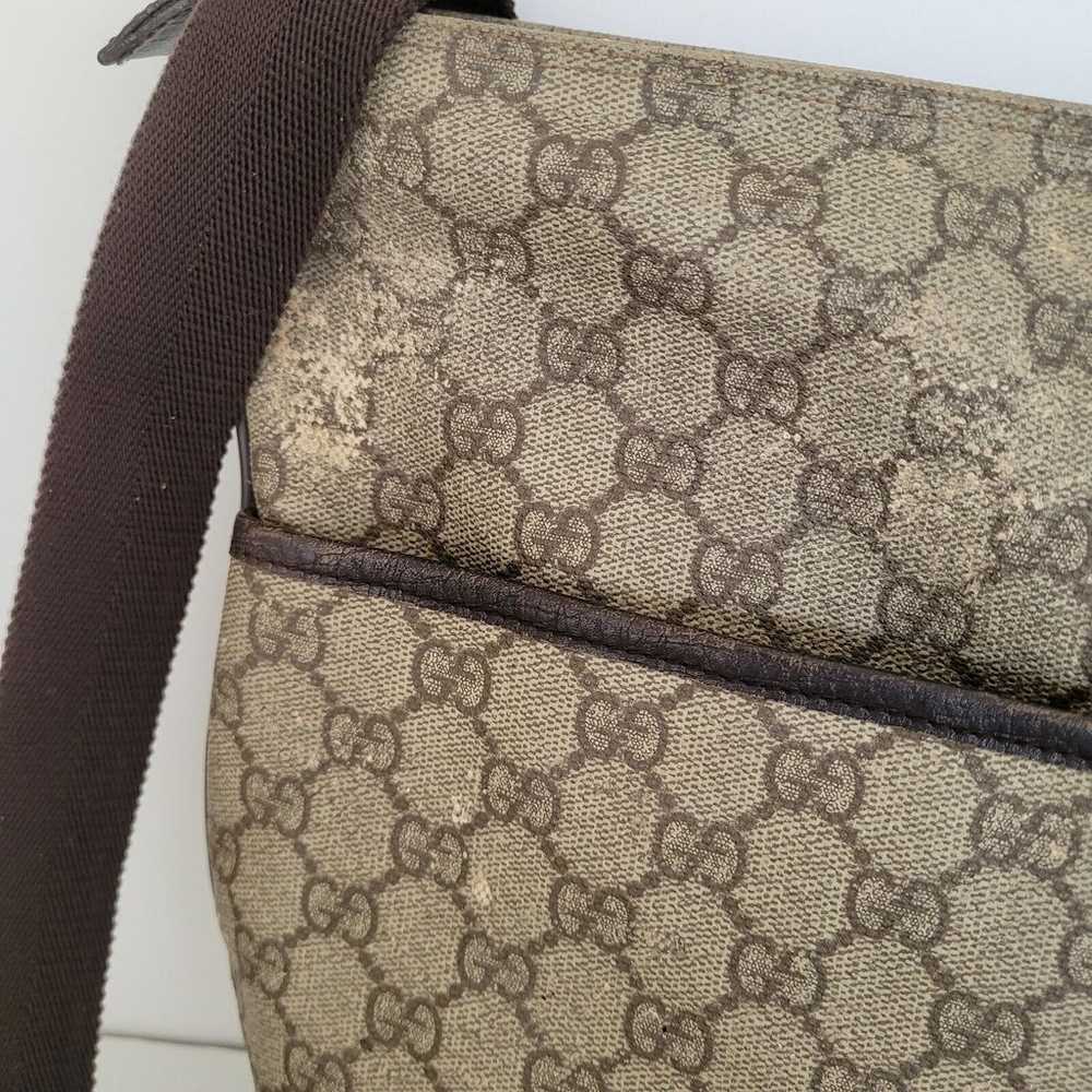 GUCCI GG Crossbody Shoulder Bag Gray Brown Canvas… - image 11