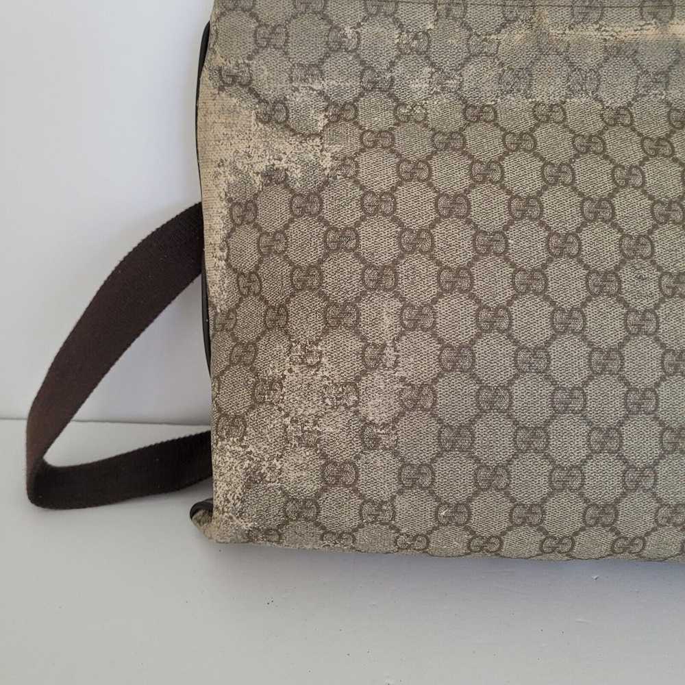 GUCCI GG Crossbody Shoulder Bag Gray Brown Canvas… - image 12