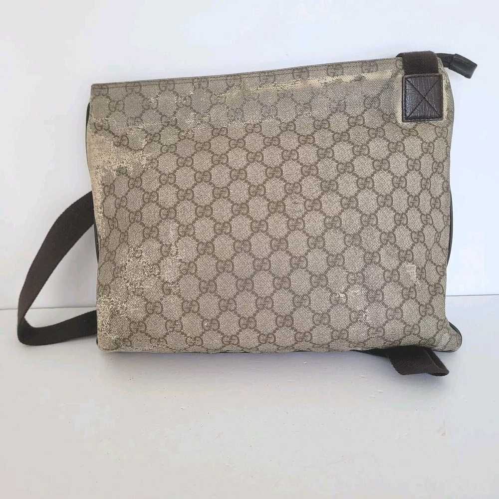 GUCCI GG Crossbody Shoulder Bag Gray Brown Canvas… - image 2