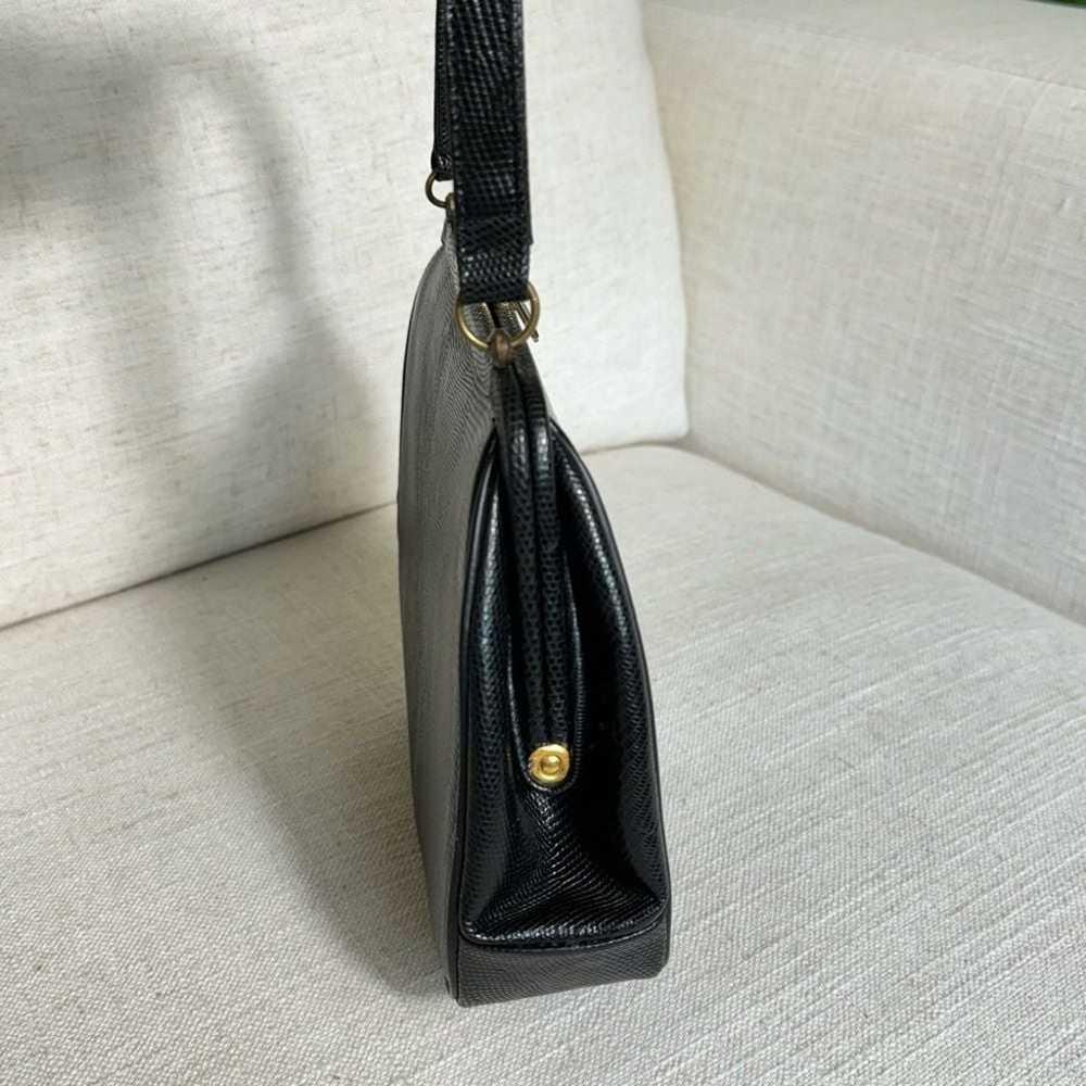 Vintage Gold Crest Shoulder Bag Lizard leather. - image 2