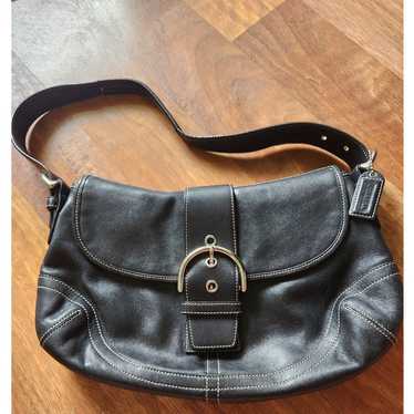 Vintage Y2K Coach Black Leather Shoulder Bag - image 1