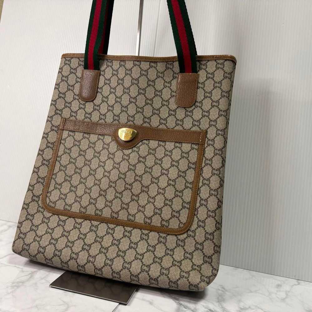 GUCCI tote bag Sherry line Old Gucci handbag GG p… - image 1