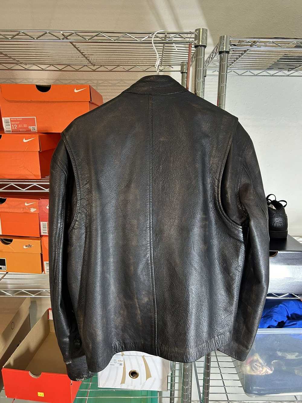 Vintage Real Leather Biker Jacket - image 3