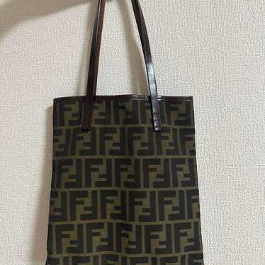 Fendi vintage Zucca handbag tote FF logo brown, ex