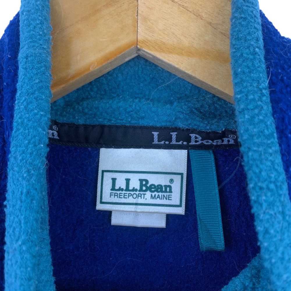 L.L. Bean LL BEAN USA Half Zipper Blue Retro Sher… - image 3