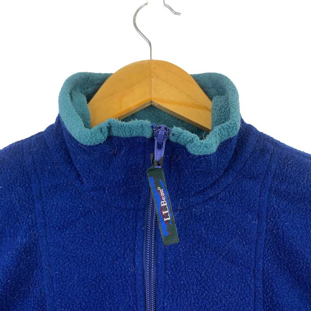 L.L. Bean LL BEAN USA Half Zipper Blue Retro Sher… - image 5