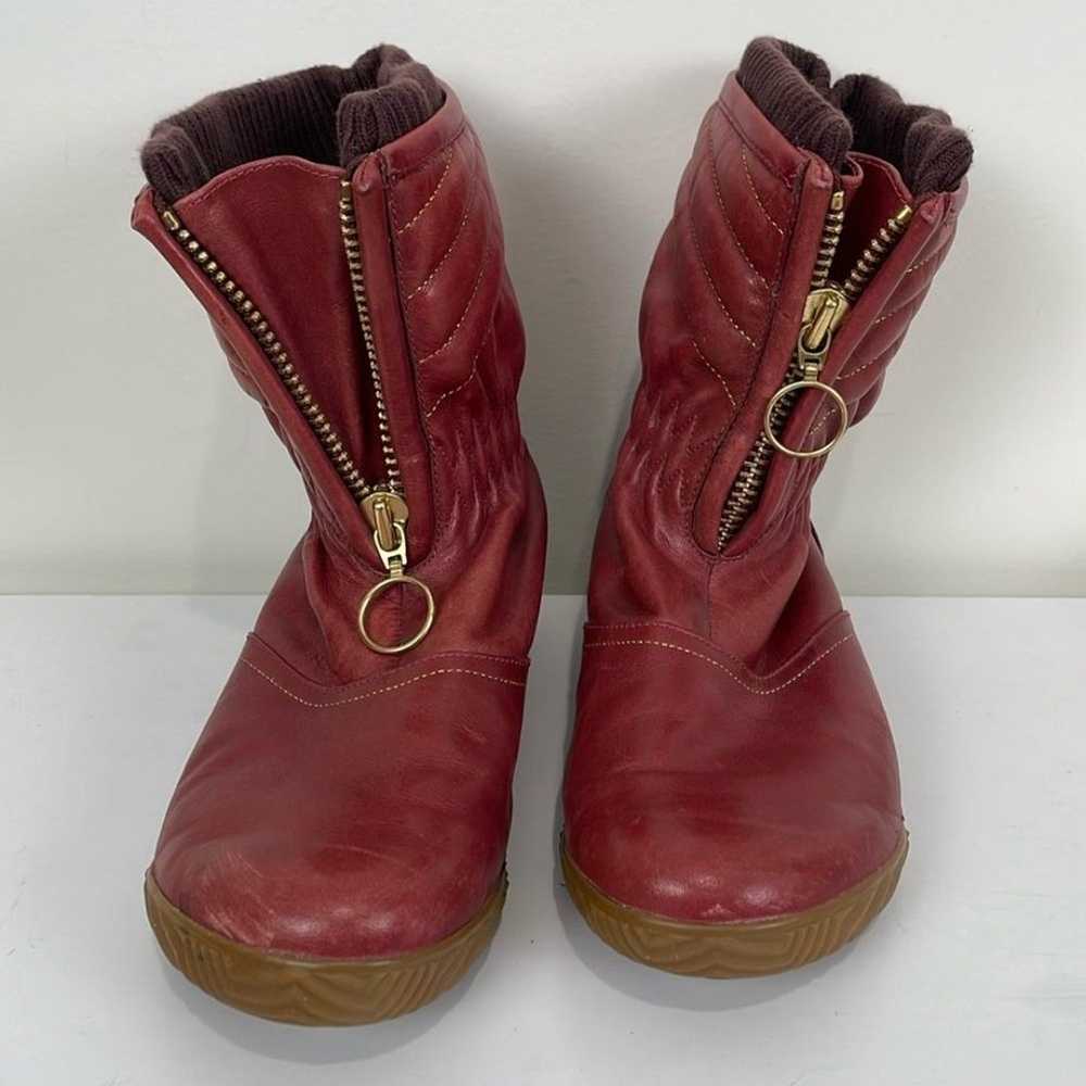 Vintage Sorel Women’s Winter Boots 8.5 Red Leathe… - image 2