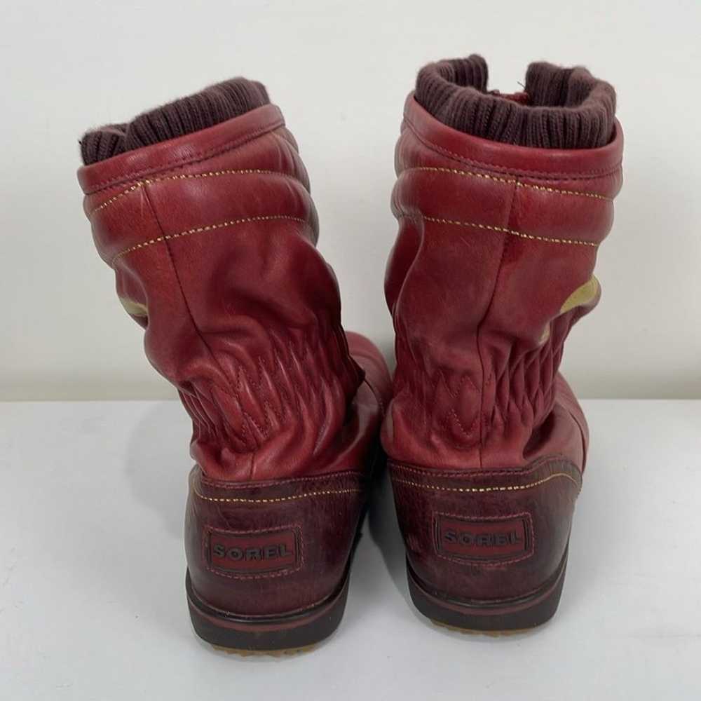 Vintage Sorel Women’s Winter Boots 8.5 Red Leathe… - image 3