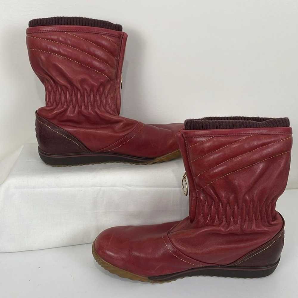 Vintage Sorel Women’s Winter Boots 8.5 Red Leathe… - image 5