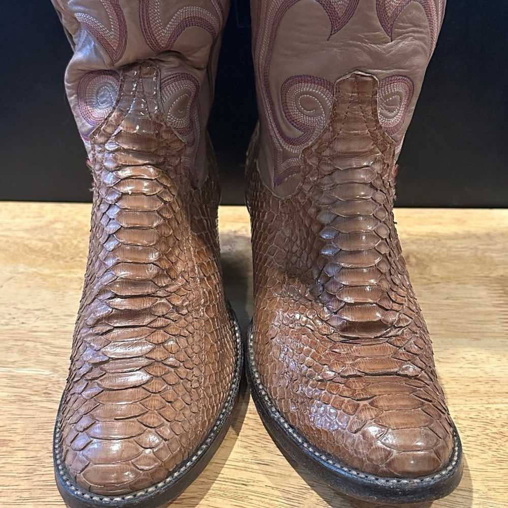 Vintage Snakeskin Larry Mahan Women Boots Size 6 … - image 3