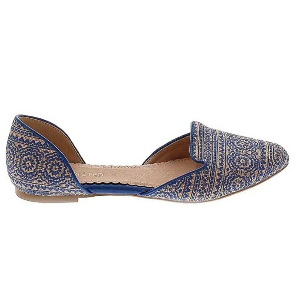 Restricted l Blue/Beige Embroidered Flats Size 7.5 - image 8