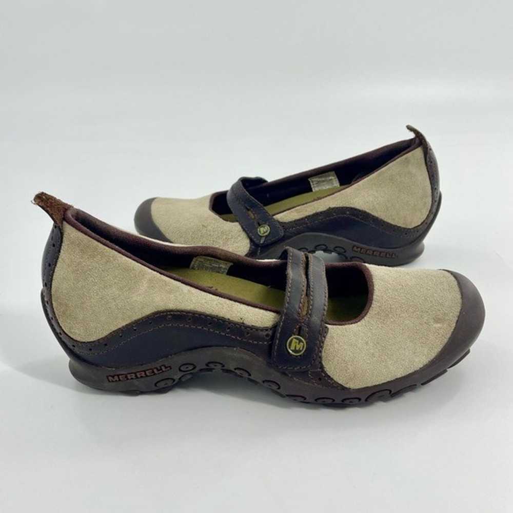 Merrell Plaza Bandeau Dark Taupe Suede Y2K Mary J… - image 1