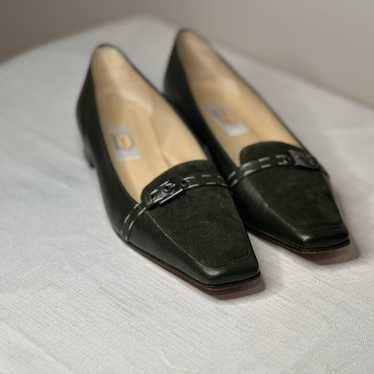 Talbots Dark Green Leather Loafers