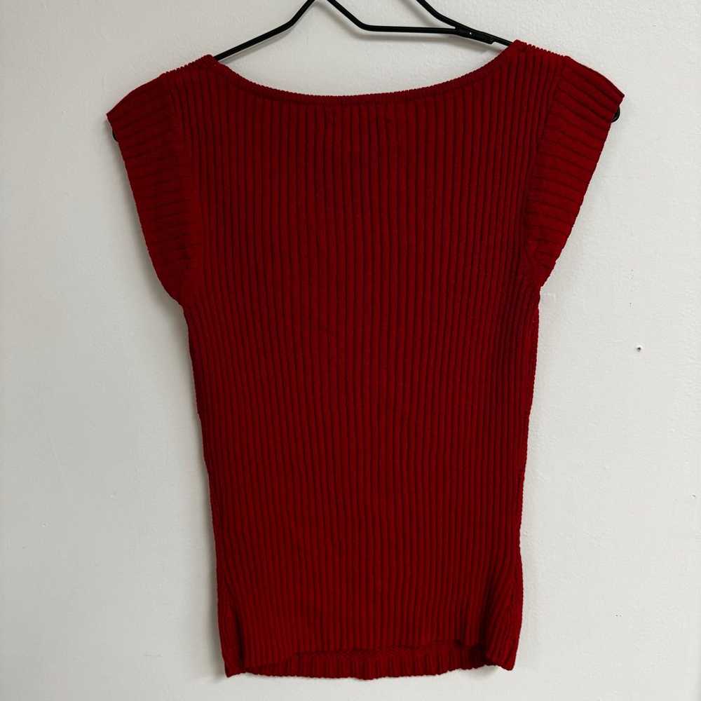 vintage red knit top - image 3