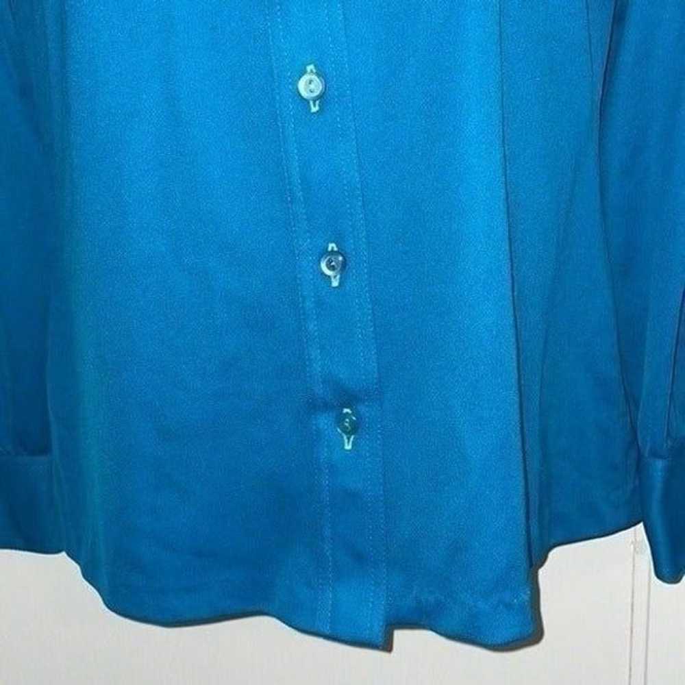 Vtg 70s Alex Coleman California teal blue knit po… - image 3