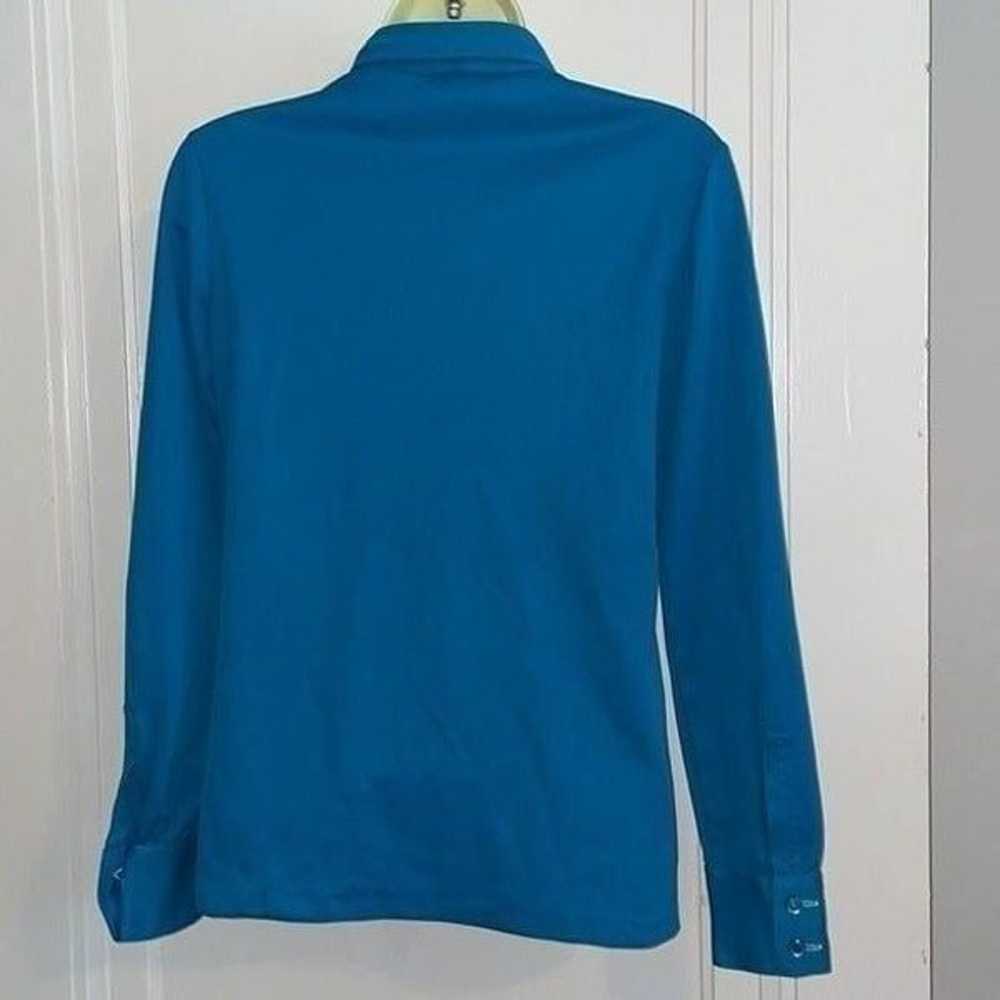 Vtg 70s Alex Coleman California teal blue knit po… - image 6