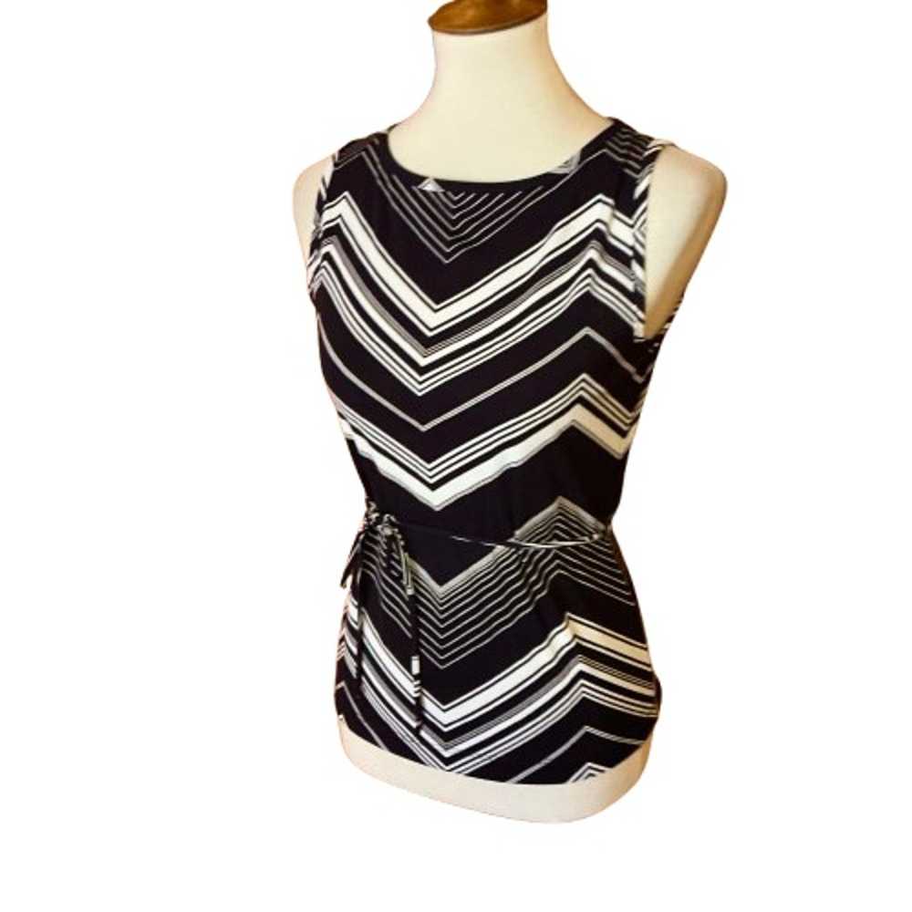 Vtg Y2K chevron belted top - image 1