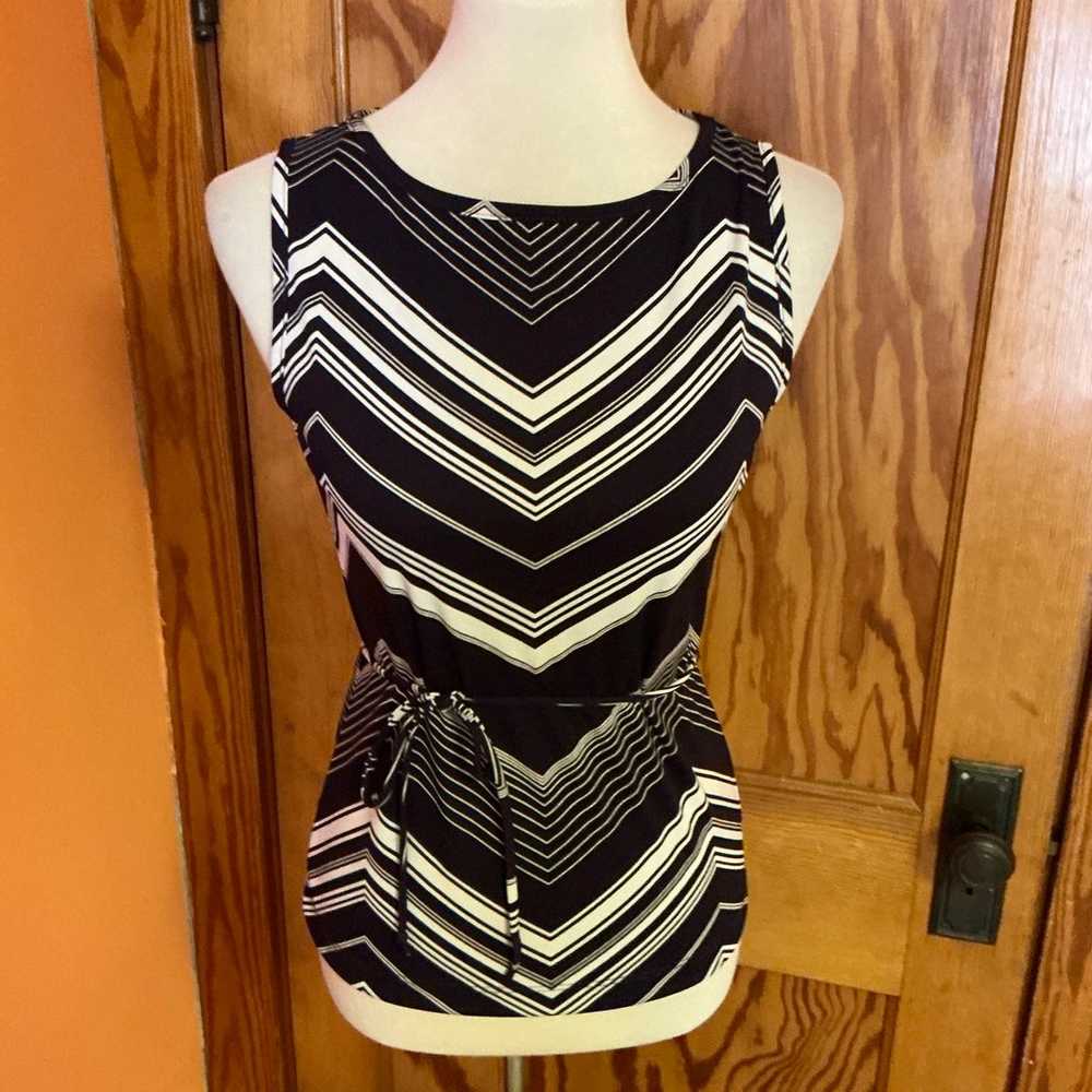 Vtg Y2K chevron belted top - image 5