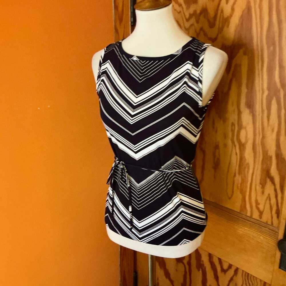 Vtg Y2K chevron belted top - image 8