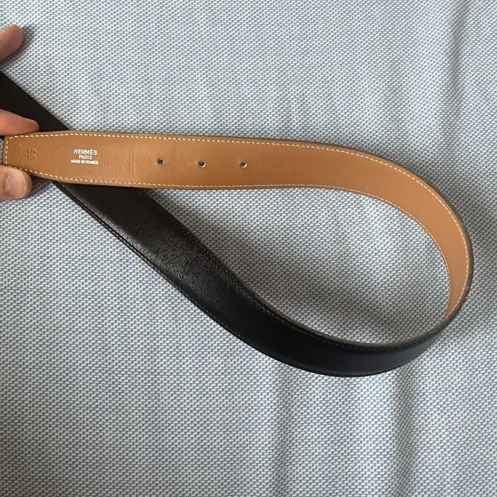 Hermès Cuir seul / Leather Strap leather belt - image 3