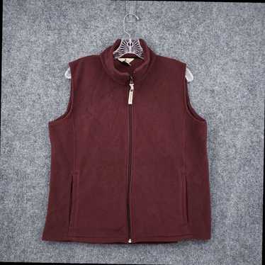 Vintage Woolrich Red Full Zip Sleeveless Fleece Ve