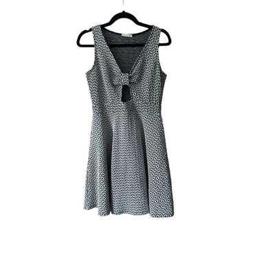 Soprano Women's V Neck Geometric Fit & Flare Dres… - image 1