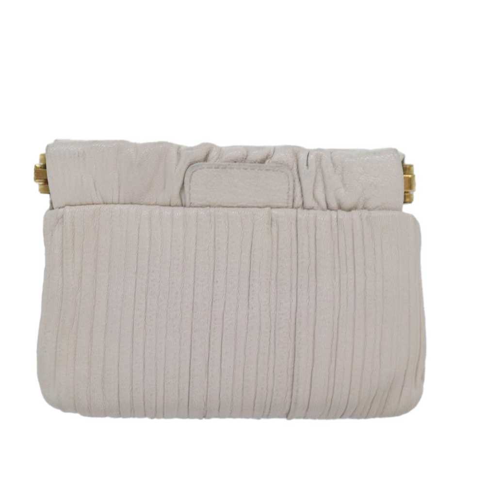 Miu Miu Miu Miu Pouch Leather White Auth am6654 - image 2